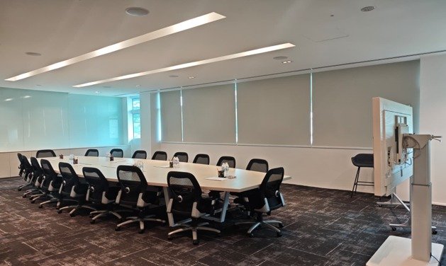 Boardroom with a long meeting table