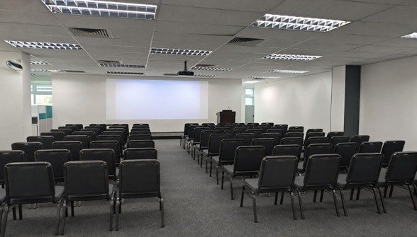 Seminar room at Rewyra's community space on Alexandra Road