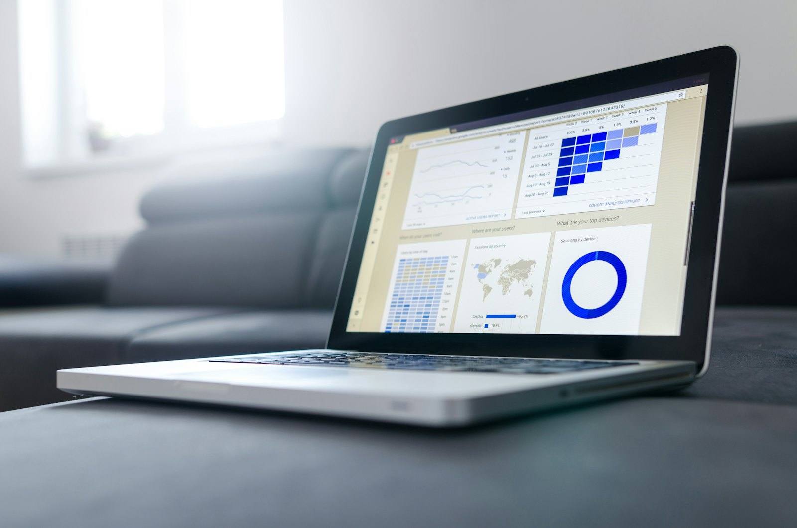 Laptop showing data analysis
